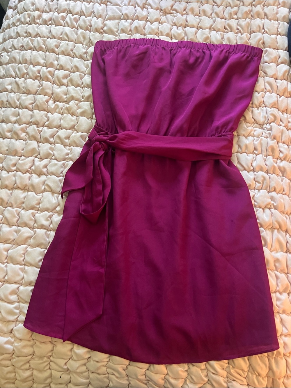 Express Strapless Dress in Fuchsia